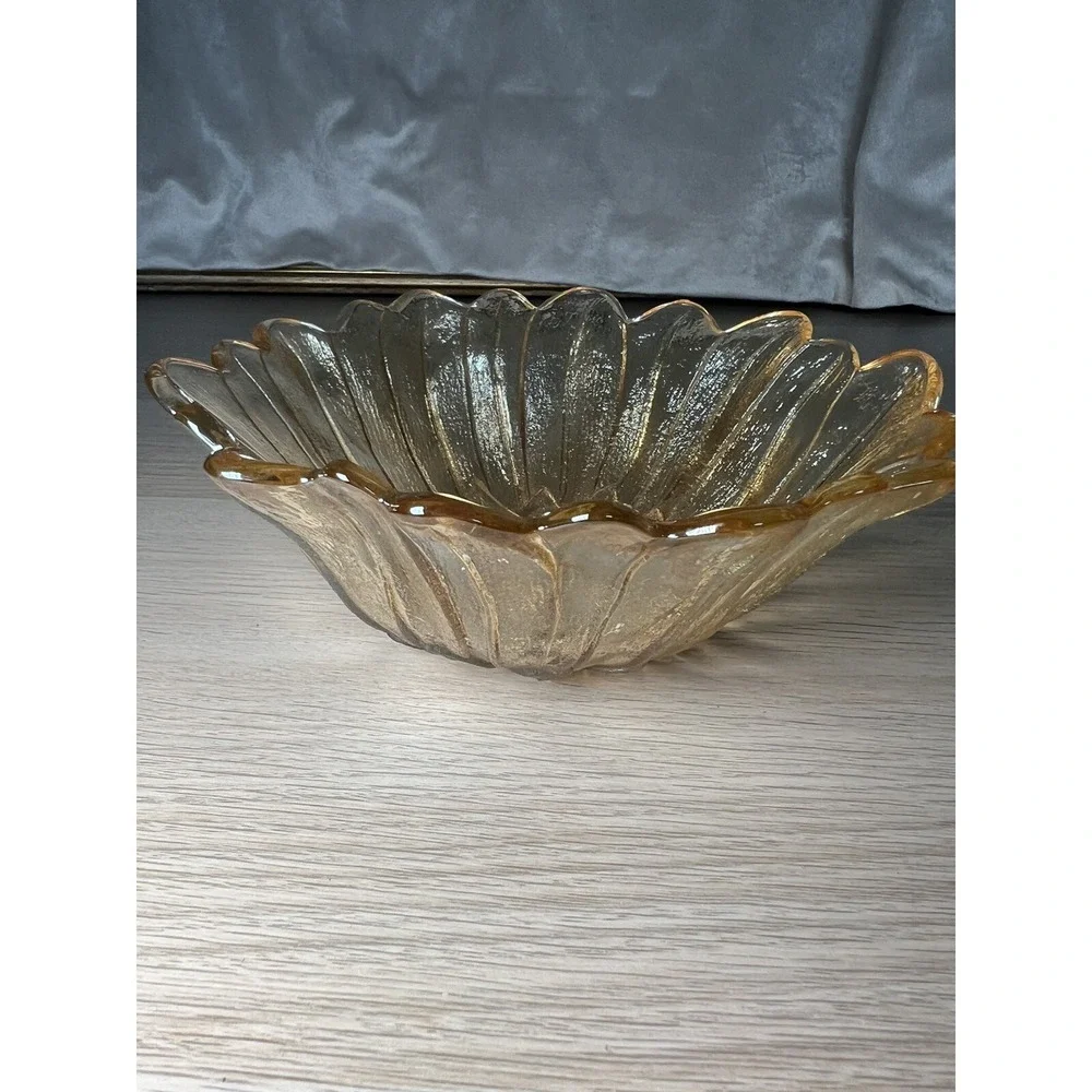 Vintage Amber Iridescent Sunflower, 7